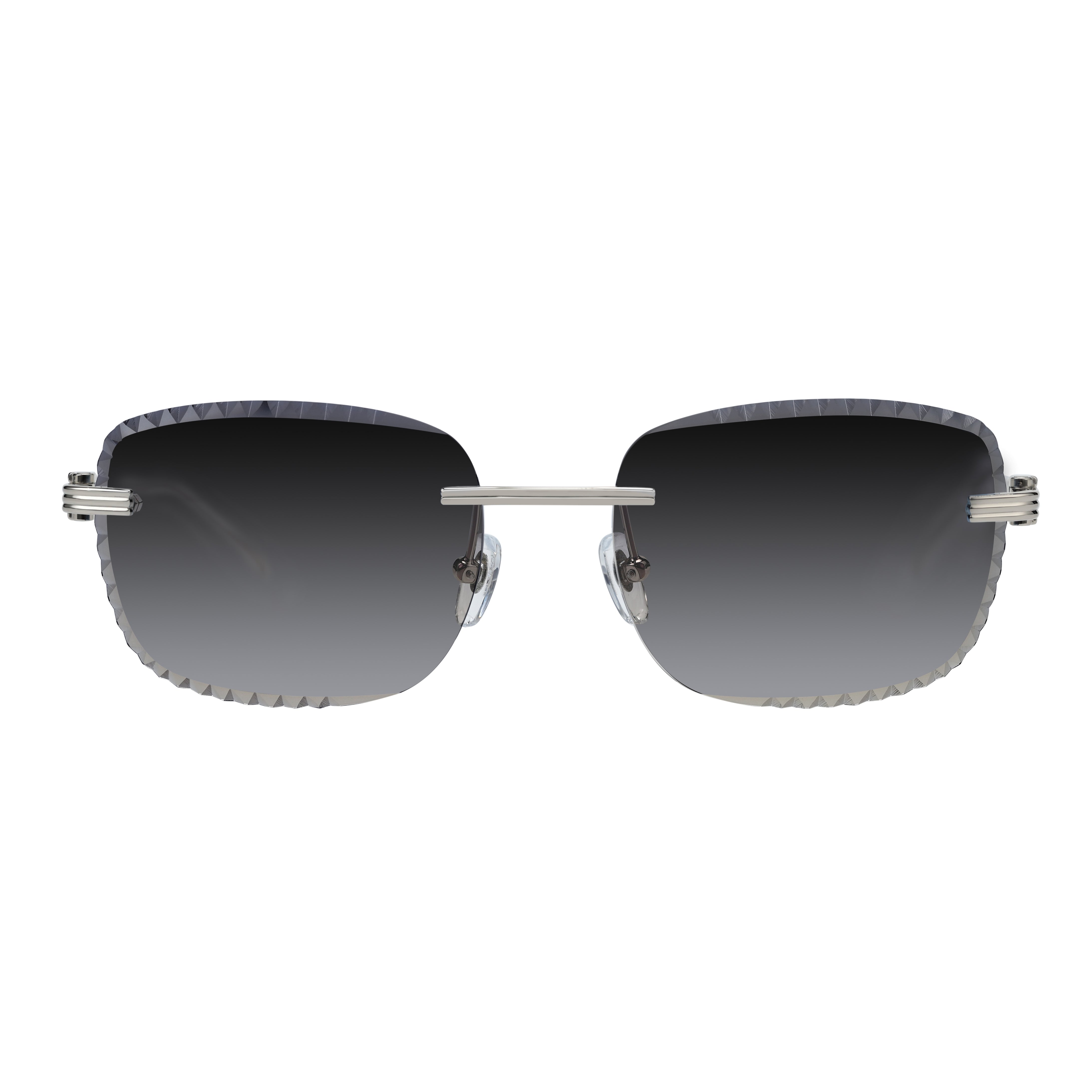 Men's Eyewear Premium Diamond Cut Silver Black