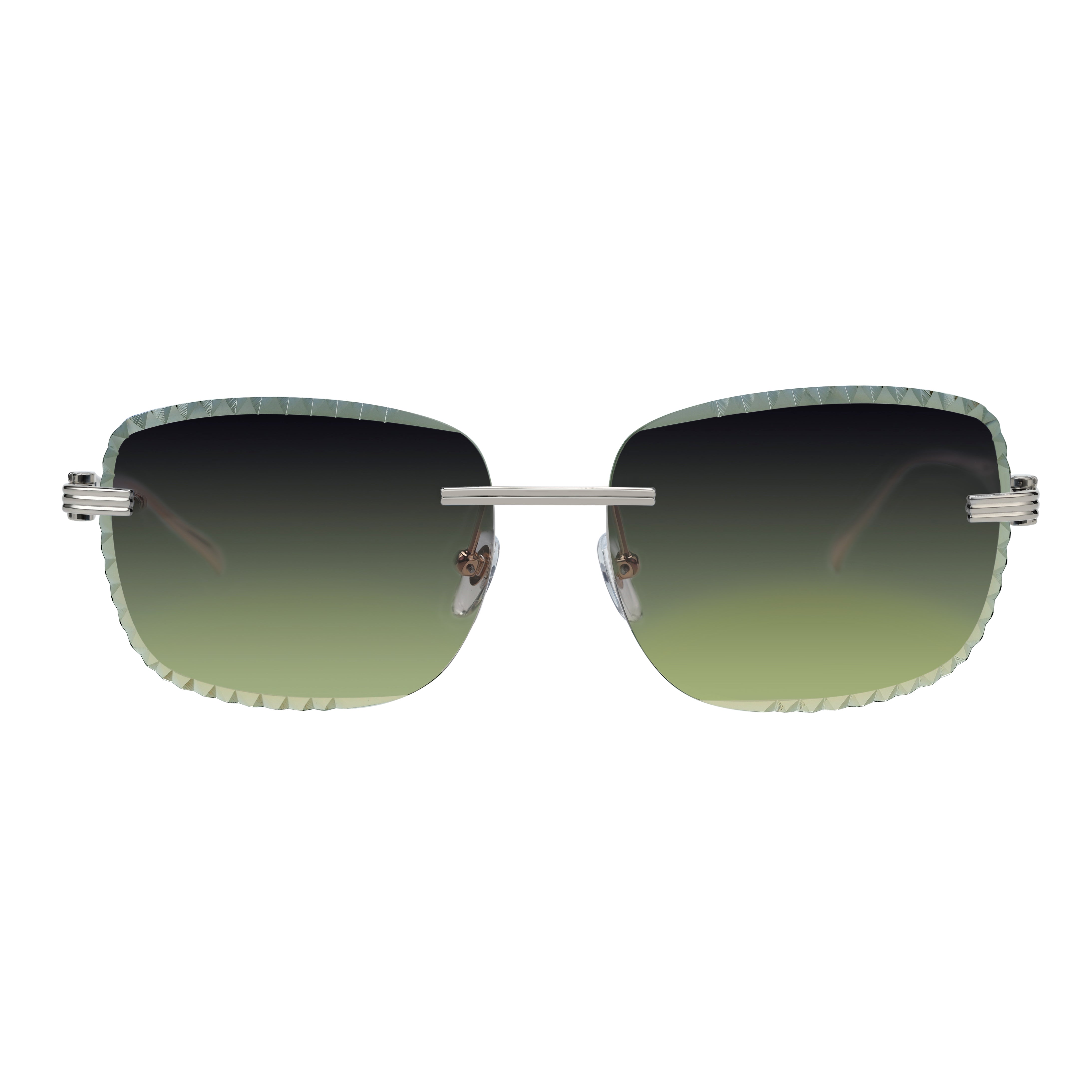 Men's Eyewear Premium Diamond Cut Silver Green